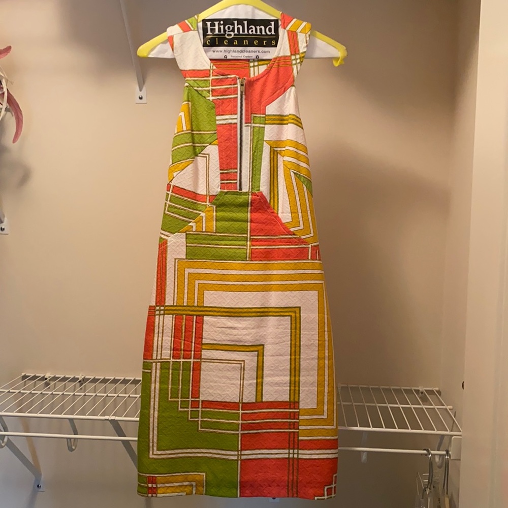 Multicolor High Neck Dress